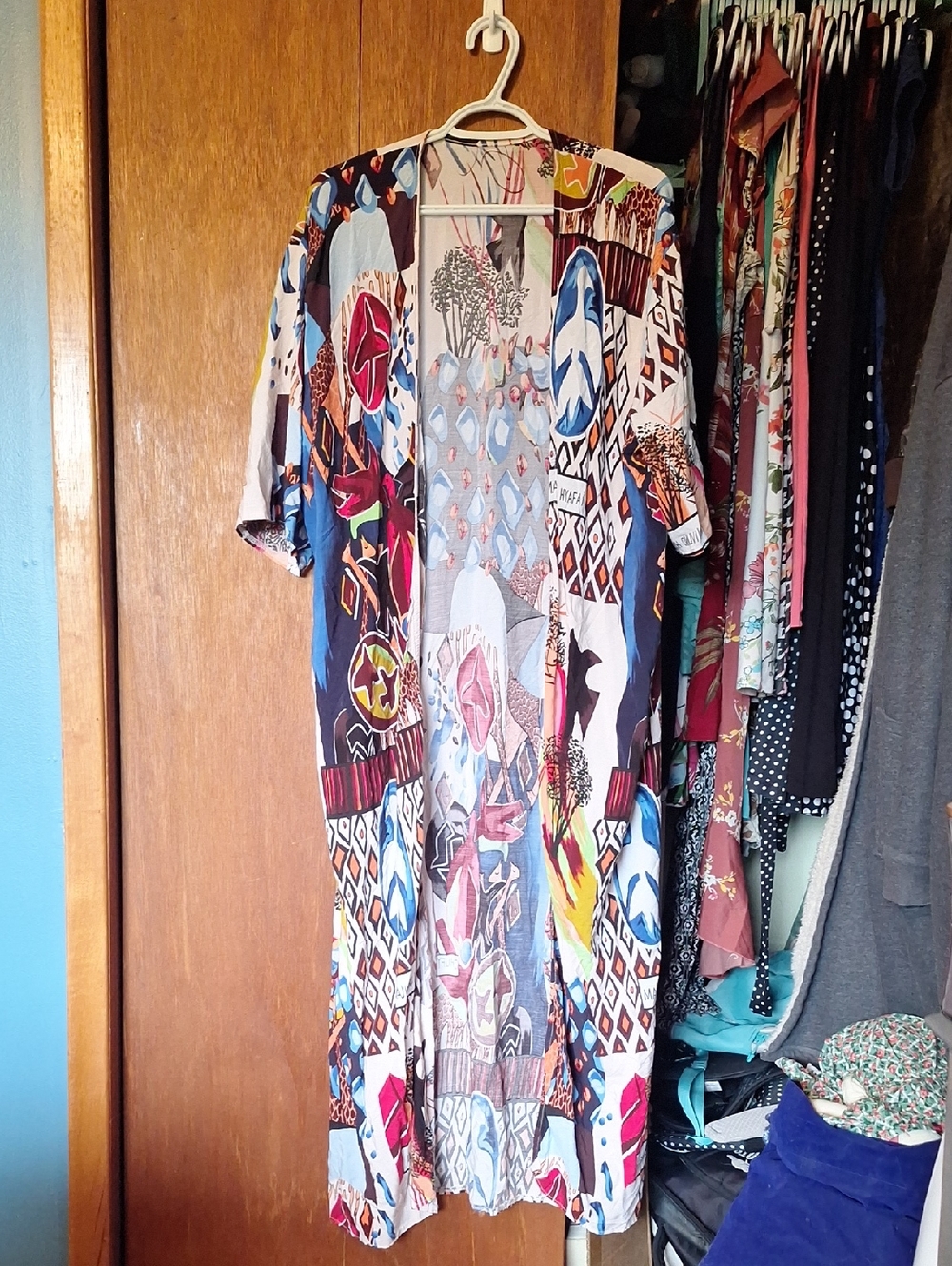 Bohemian Multicolor Women's Swim Coverup Kimono